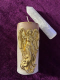 Selenite Pencil ✨ & White Angel Candle 🕯️