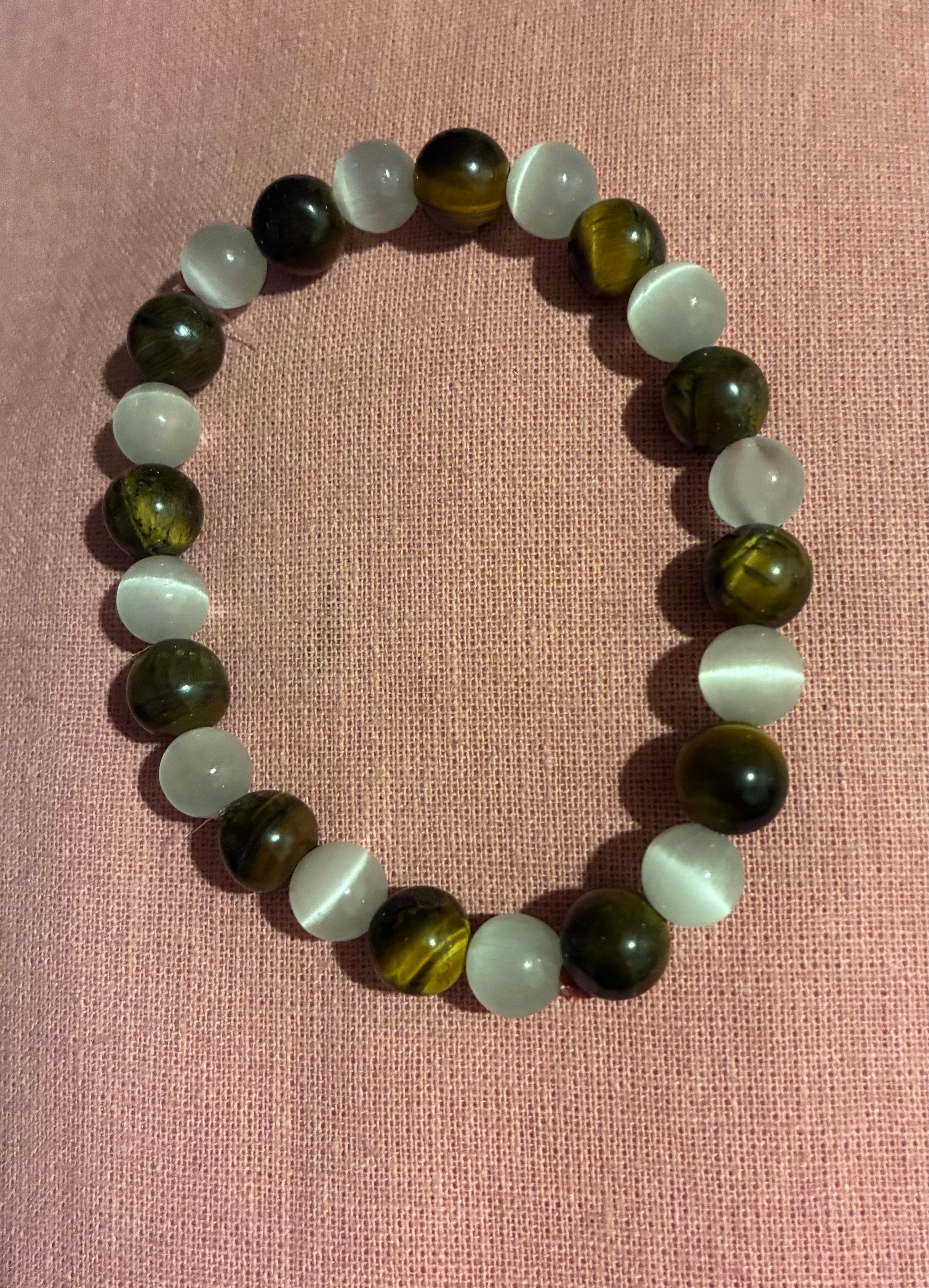 Tiger Eye & Selenite Bracelet – Kala Sarpa Dosh Nivaran