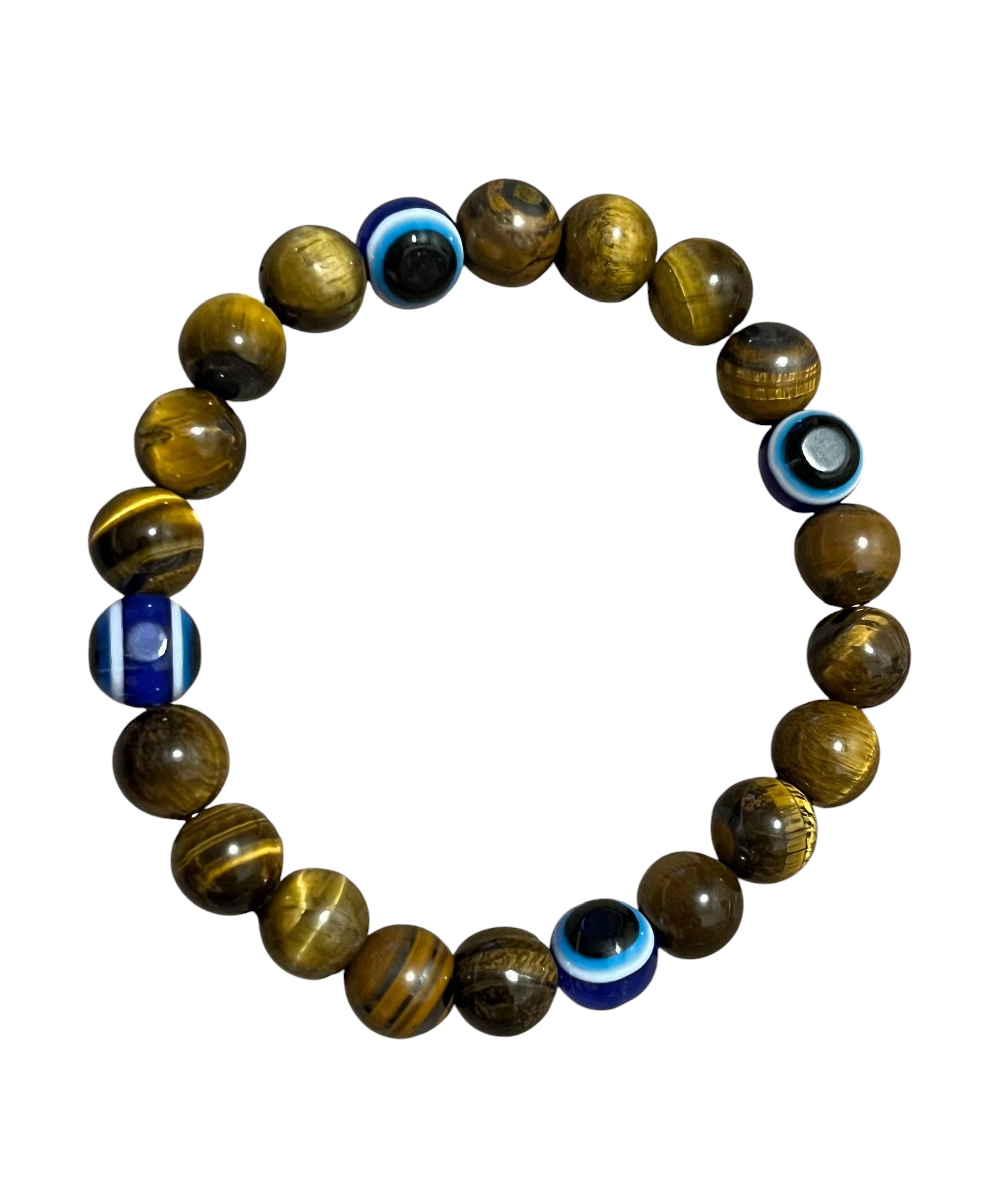 Tiger Eye & Evil Eye Bracelet – Protection & Confidence